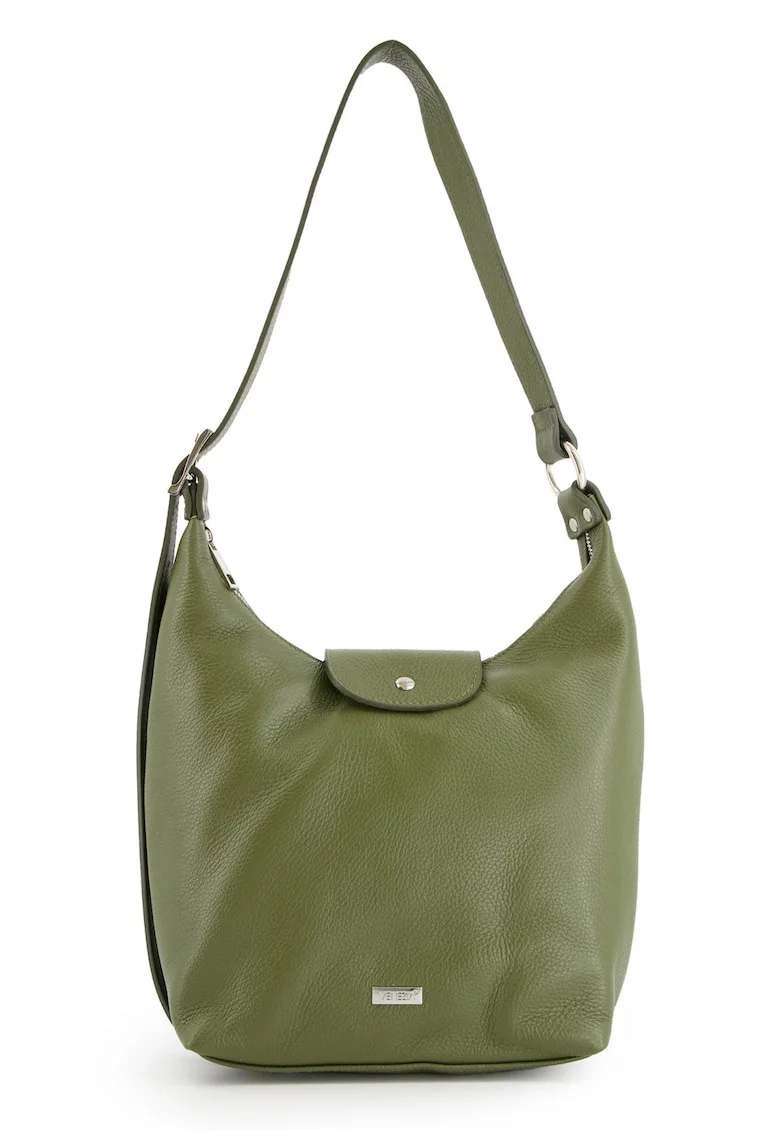 Geanta de umar,  piele naturala, verde, 31x24x10cm, 2 buzunare interioare