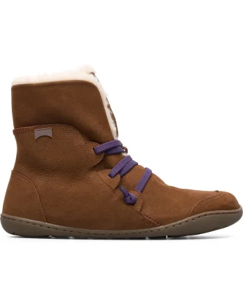 Botine din piele Peu, Maro