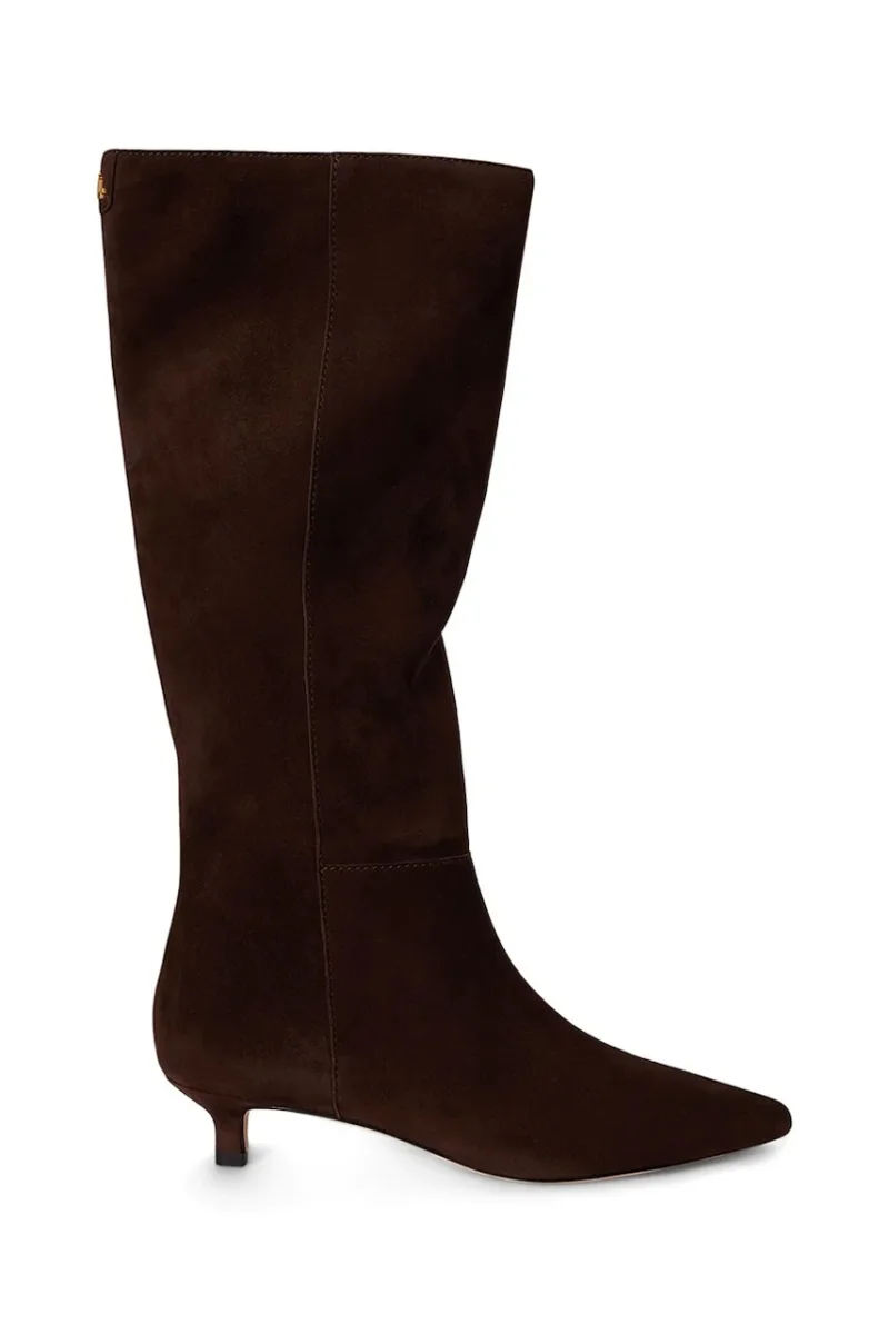 Lauren Ralph Lauren cizme cu toc cui pentru femei din piele întoarsă Frncsa Tl Hl