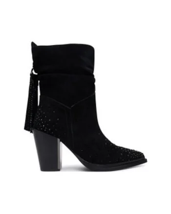 Botine dama  piele naturala, Negru