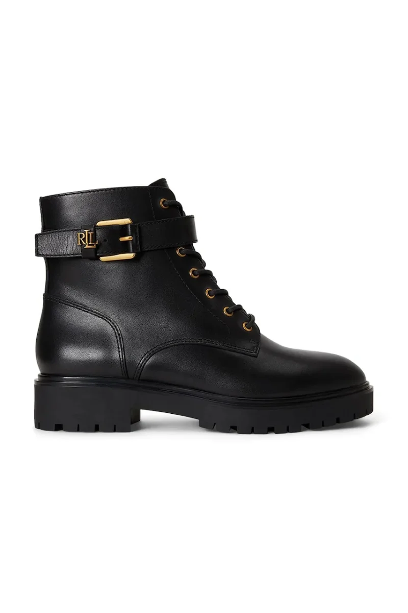 Lauren Ralph Lauren ghete scurte pentru femei din piele Allyson Logo