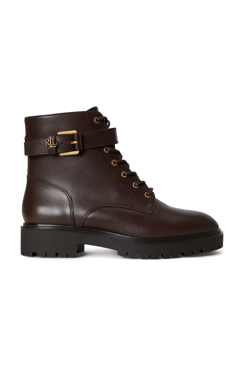 Lauren Ralph Lauren ghete scurte pentru femei din piele Allyson Logo