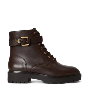 Lauren Ralph Lauren ghete scurte pentru femei din piele Allyson Logo