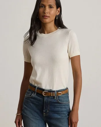 Lauren Ralph Lauren pulover cu mânecă scurtă pentru femei cu modal