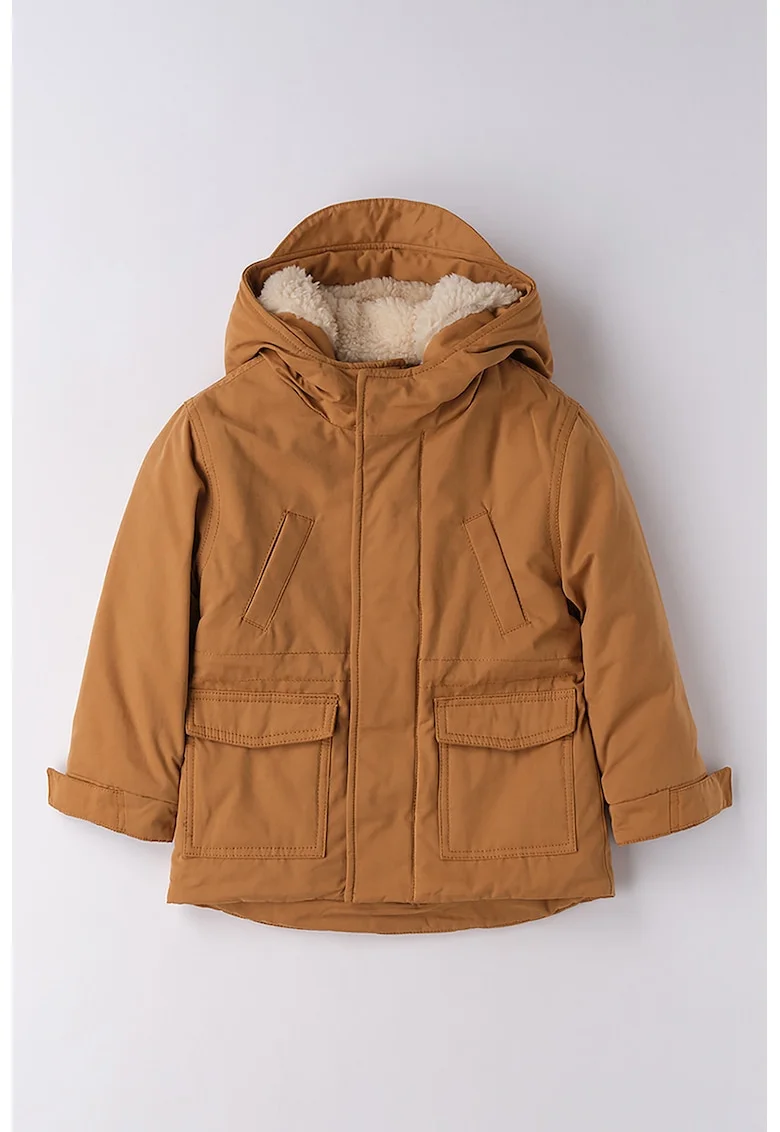 Geaca parka cu captuseala din plus, Caramel