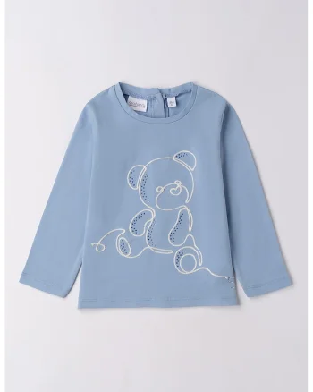 Bluza cu strasuri, Alb/Albastru lavanda