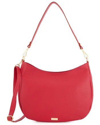 Geanta de umar  piele naturala, rosie, 25x32x8,5cm, cu manere si curea detasabile