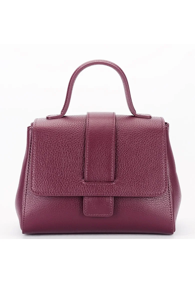 Geanta burgundy din piele naturala 1047 123 17790, Visiniu