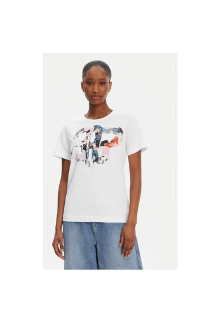 Tricou dama  252110425260, Bumbac organic, Alb, Alb