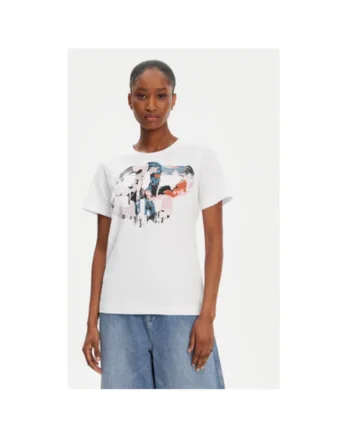 Tricou dama  252110425260, Bumbac organic, Alb, Alb