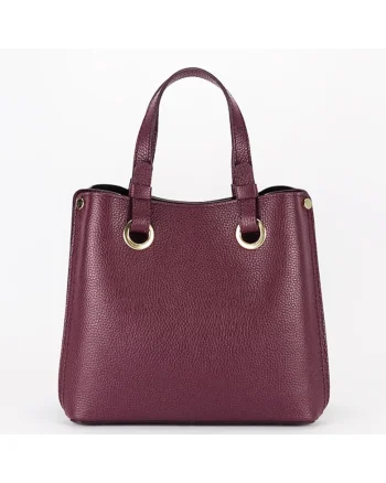 Geanta din piele naturala office/casual B-8916 129, Visiniu, 23x25x12