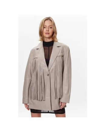 Sacou dama,  302083763, Piele naturala, Gri, Gri