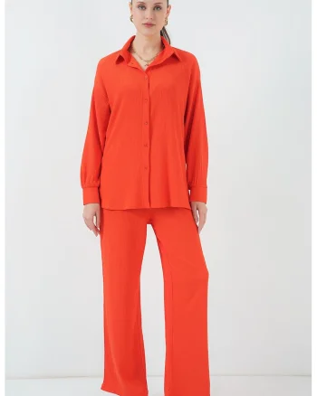 Compleu dama,  BDART, tricotat, maneca lunga, portocaliu, lycra,