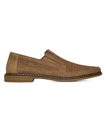 Mocasini barbati,  bej, piele naturala, Bej
