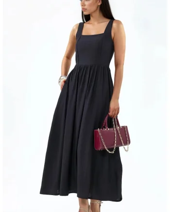Rochie Midi  Casual, Negru, 100% poliester