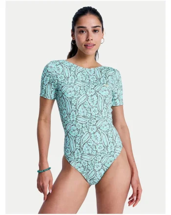 Costum de baie dama,  turcoaz, poliester 85%