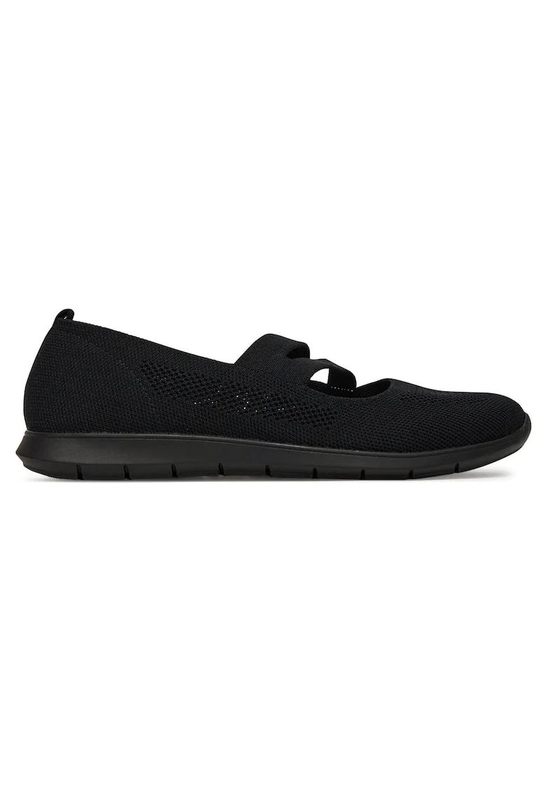 Pantofi dama,  negru, textil, varf rotund,