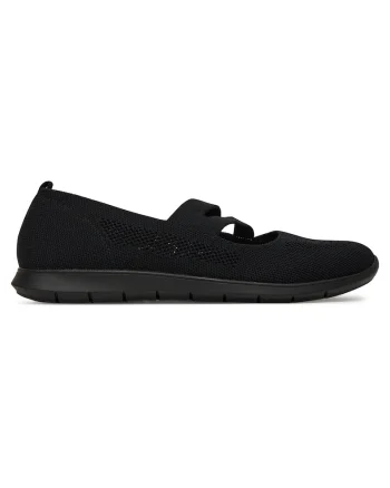 Pantofi dama,  negru, textil, varf rotund,