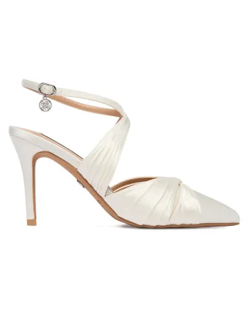 Pantofi dama,  toc ascutit, crem,