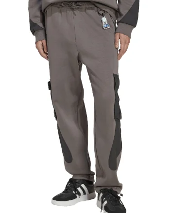 Pantaloni cargo cu croiala lejera si snur in talie, Maro taupe