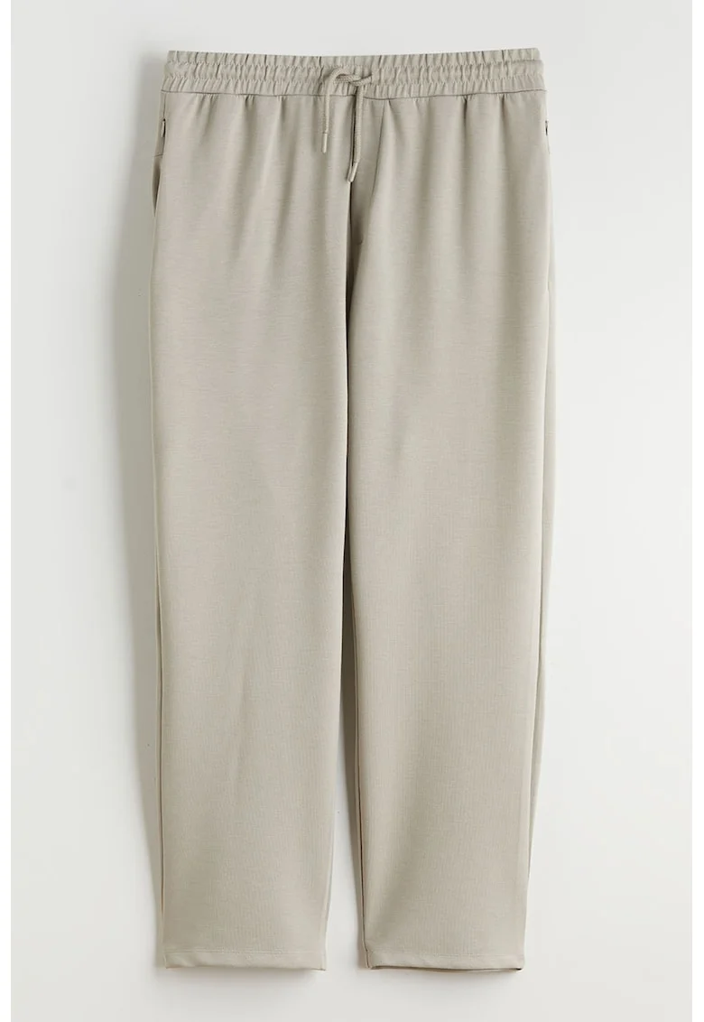 Pantaloni drepti de trening cu buzunare laterale, Bej
