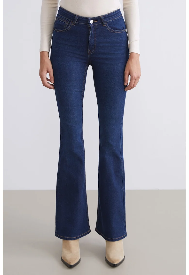 Blugi slim-fitt cu talie medie, Bleumarin