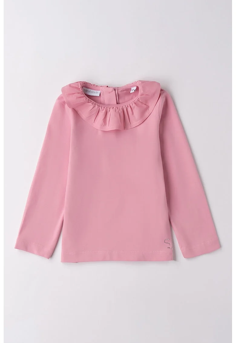 Bluza cu guler cu volane, Roz