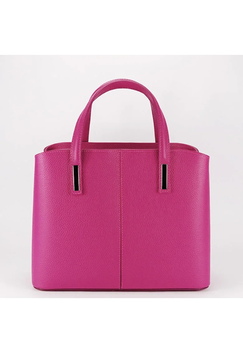 Geanta mare din piele naturala 8922, Fucsia, 25x32x14