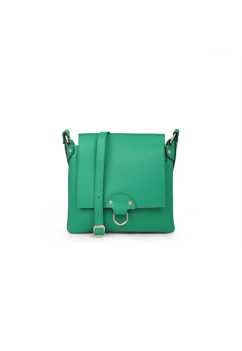 Geanta dama piele,  Cami, verde smarald, 26 x 3 x 23 cm