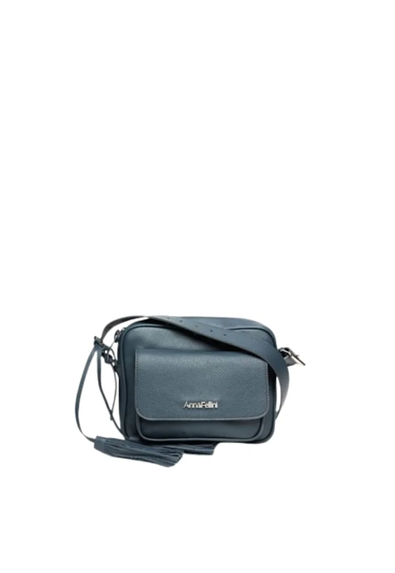 Geanta dama piele,  Lucy, gri inchis, 22x10x17 cm