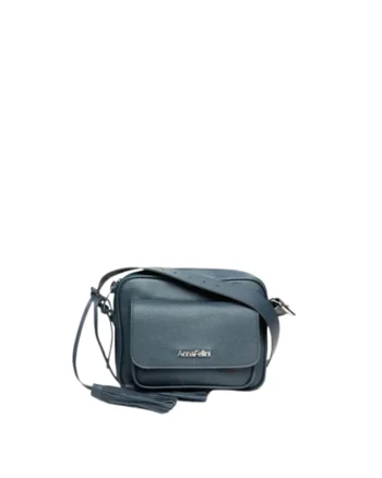 Geanta dama piele,  Lucy, gri inchis, 22x10x17 cm