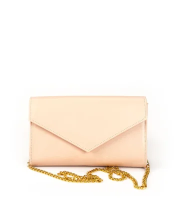 Geanta dama piele,  Plic One mic, nude, 22x5x15 cm