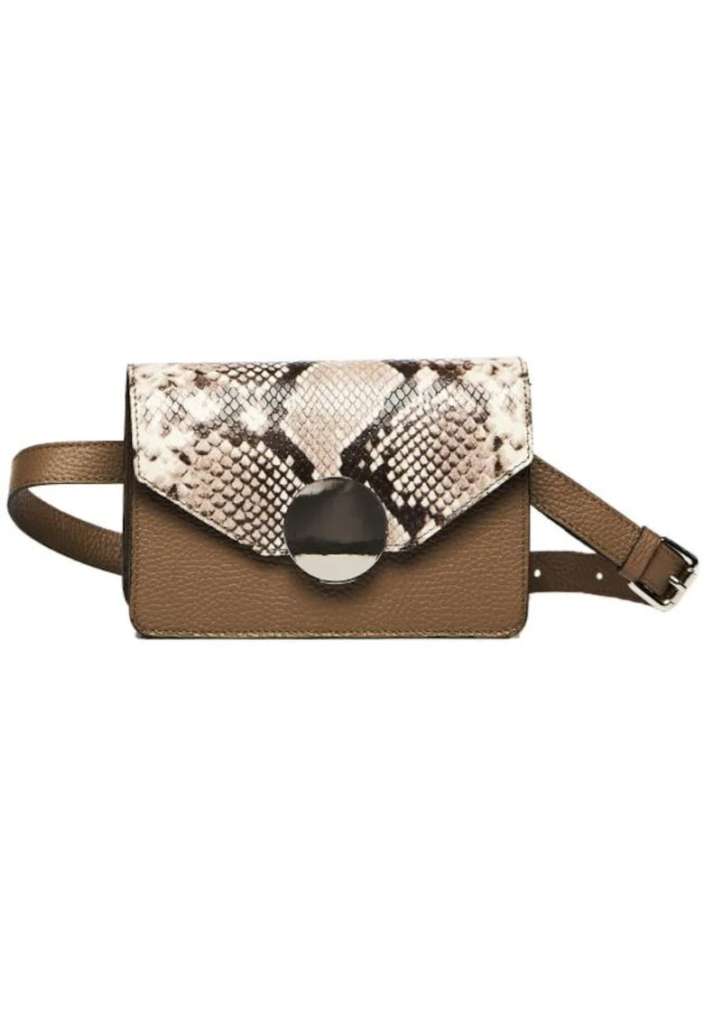 Geanta dama piele,  Cora, grej, 22x10x15 cm