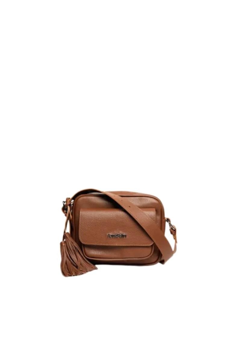 Geanta dama piele,  Lucy, coniac, 22x10x17 cm