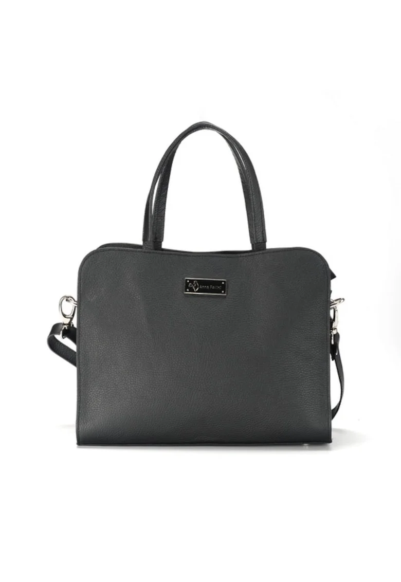 Geanta dama piele,  Hanna 4B, 32x10x27, Negru
