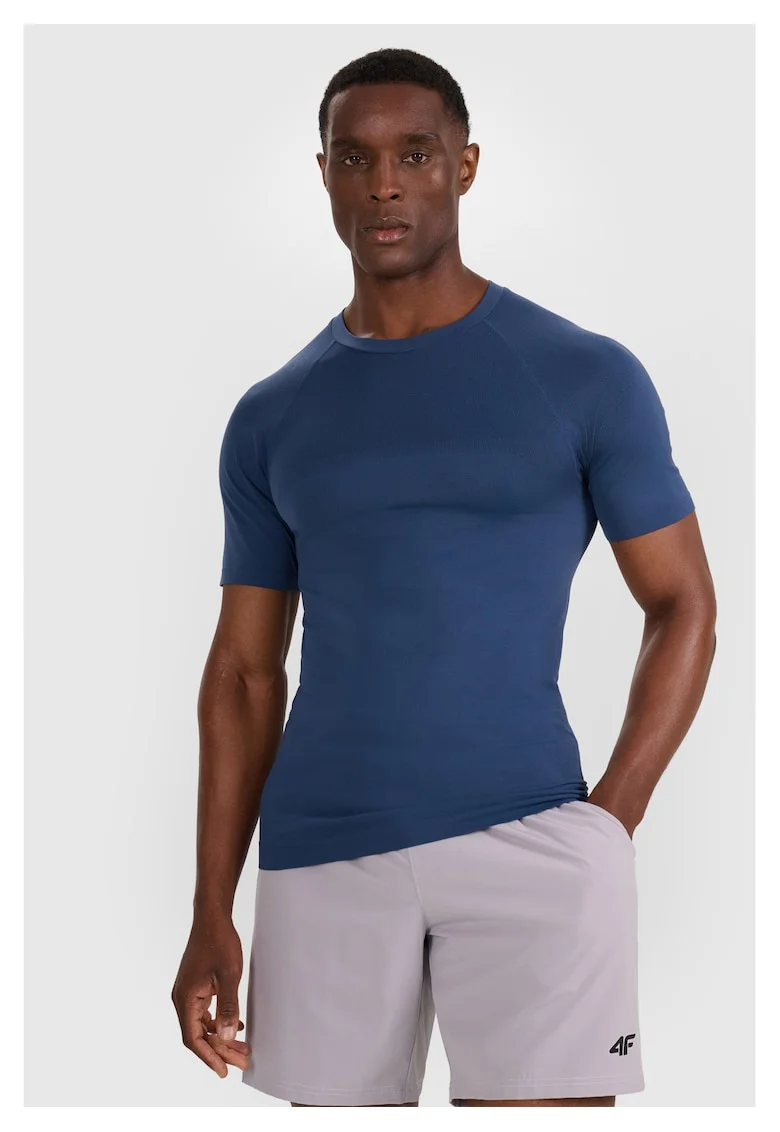 Tricou Antrenament Barbati  Slim Fit, Uscare Rapida, Denim, S-XL