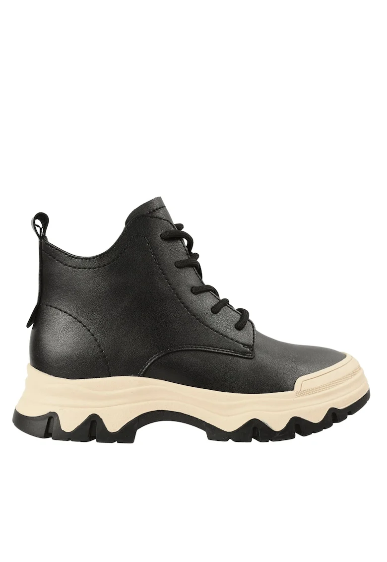 Ghete sport, dama,  VA70021A negru, piele naturala, Negru