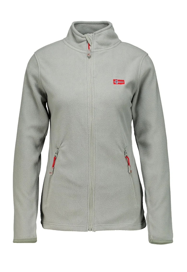 Bluza de trening slim fit cu fermnoar Ulyssia, Gri deschis