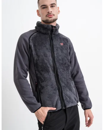 Bluza de trening cu fermoar Titanoz, Gri inchis