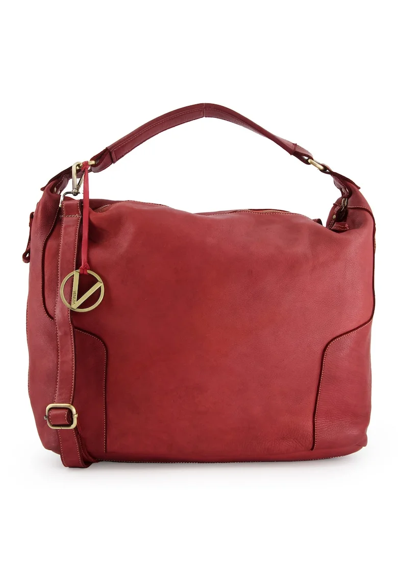 Geanta shopper mare  bordo, piele naturala, 33x39x15cm, cu 3 buzunare interioare, 2 buzunare exterioare, curea detasabila.