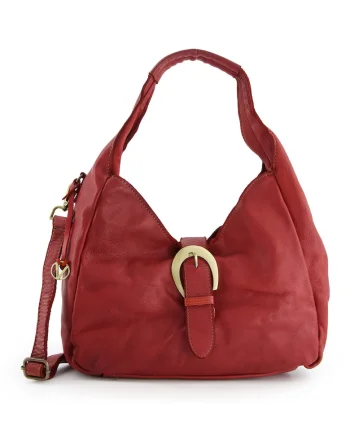 Geanta shopper dama  piele naturala, bordou, 27x44x15cm, 3 buzunare interioare, curea detasabila 103cm