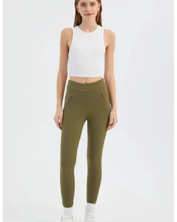 Colanti,  cu buzunar, verde, textil