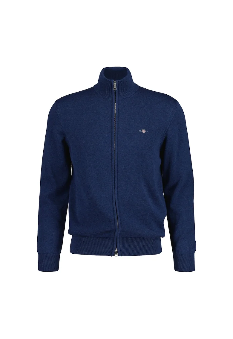 Cardigan de bumbac cu fermoar, Albastru ultramarin