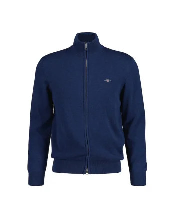 Cardigan de bumbac cu fermoar, Albastru ultramarin