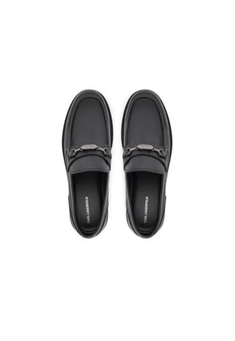 Mocasini barbati  KL12215, Piele naturala, Negru