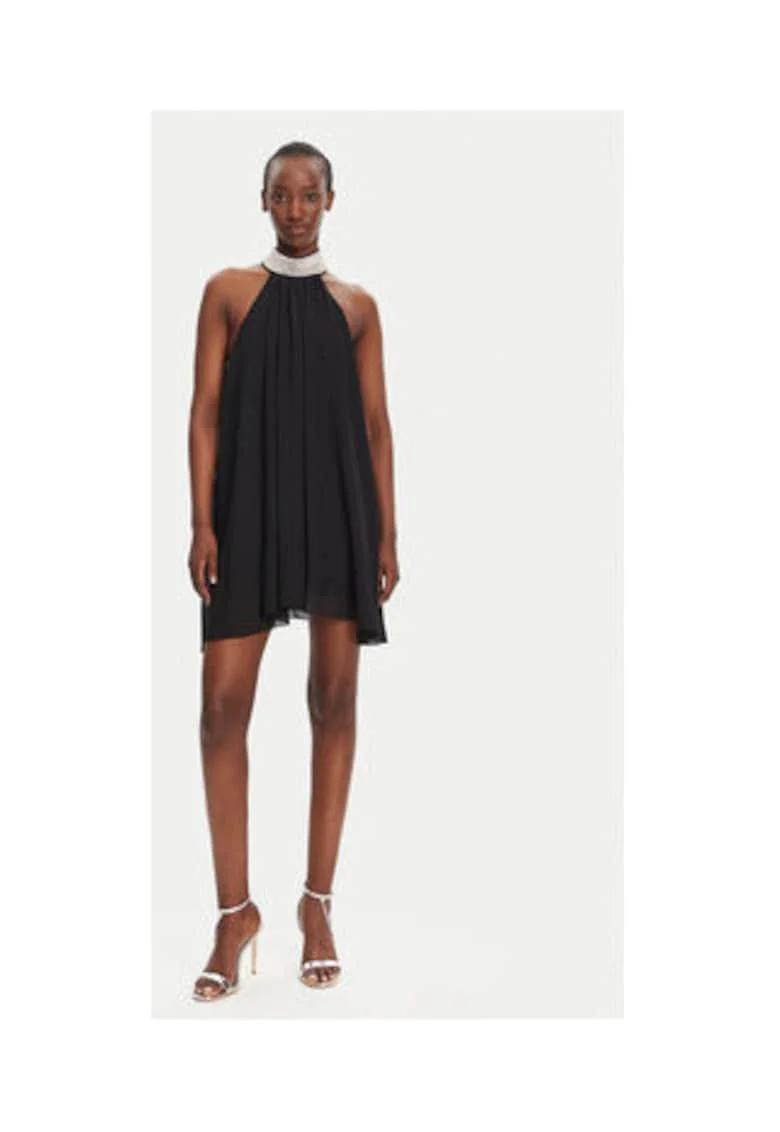 Rochie cocktail,  negru, material sintetic,