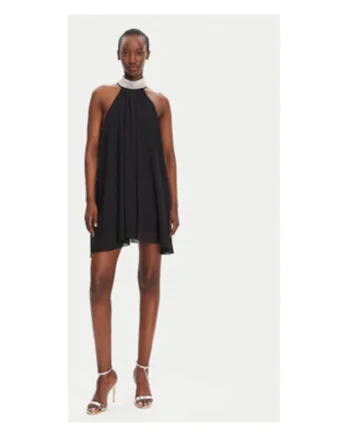 Rochie cocktail,  negru, material sintetic,
