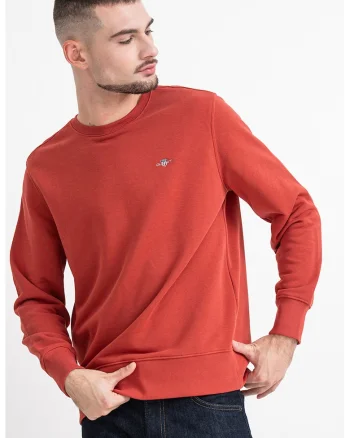 Bluza de trening cu decolteu la baza gatului Shield, Caramiziu
