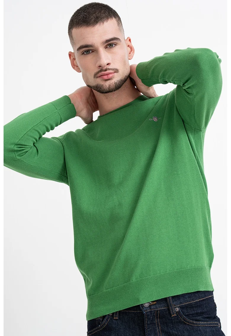 Pulover din bumbac Classic, Verde lime