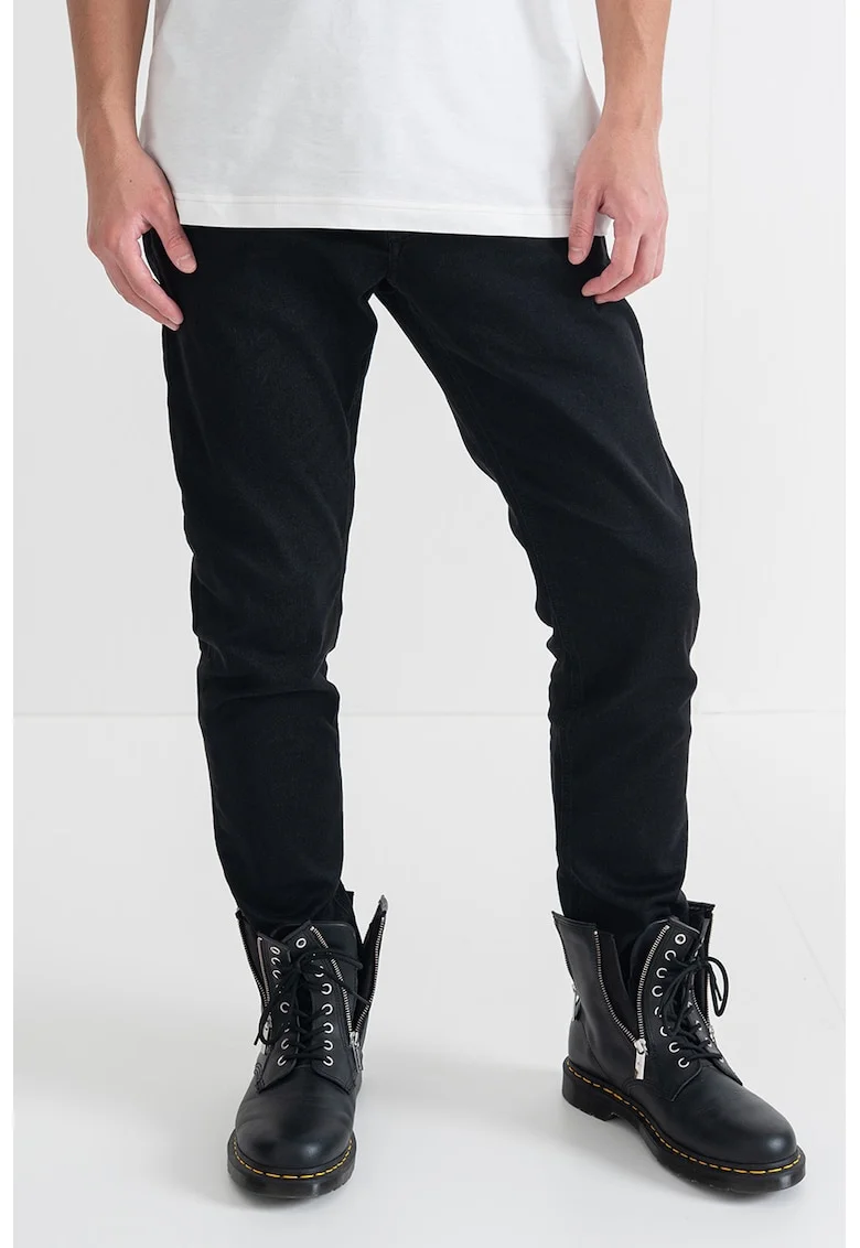 Blugi relaxed fit cu talie medie, Negru
